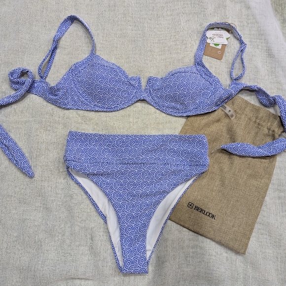 Berlook Other - BNWT / Berlook / Large / Blue Jacquard Bikini Set